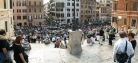 A view from the top of Rome's Spanish Steps shopping district